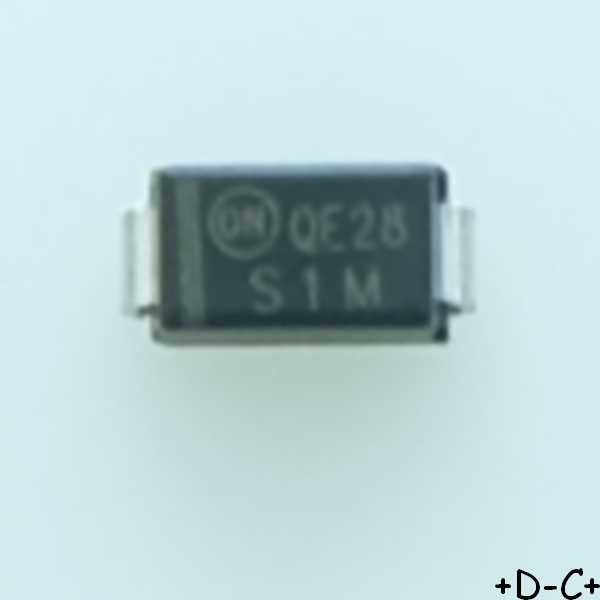 S1M Rectifier diode 1000V 1A 1800ns DO-214AC ONS RoHS