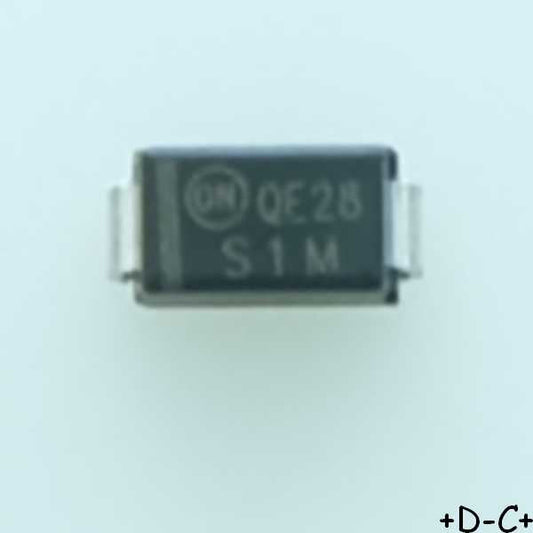 S1M Rectifier diode 1000V 1A 1800ns DO-214AC ONS RoHS