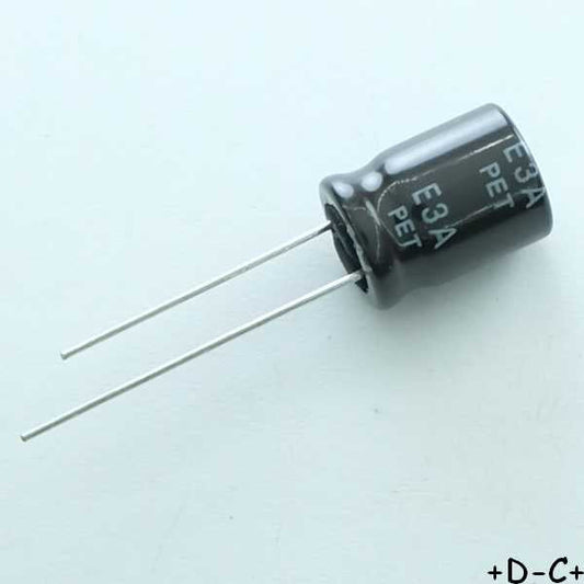 Condensateur 1µF 50V electrolytique 5x11mm pas2 105° série RD Samwha