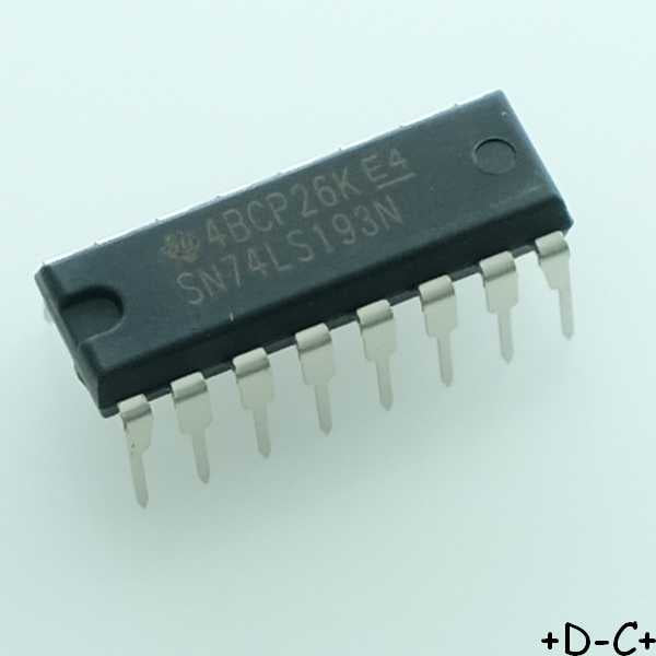 SN74LS193N Synchronous 4-Bit Up/Down Binary DIP-16 Texas