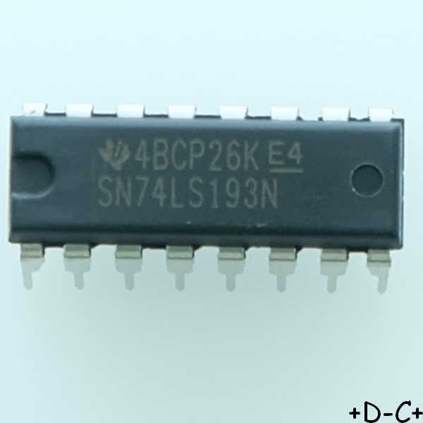 SN74LS193N Synchronous 4-Bit Up/Down Binary DIP-16 Texas