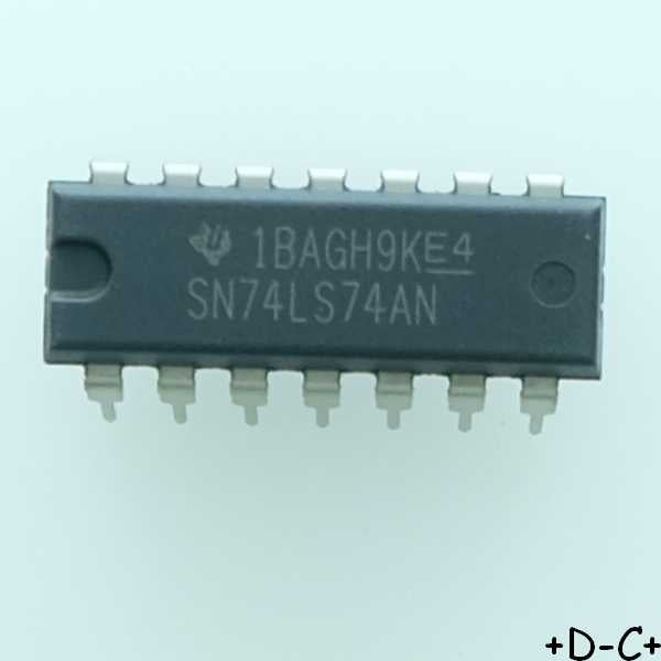 SN74LS74AN Bascule D avec preset clear DIP-14 Texas RoHS