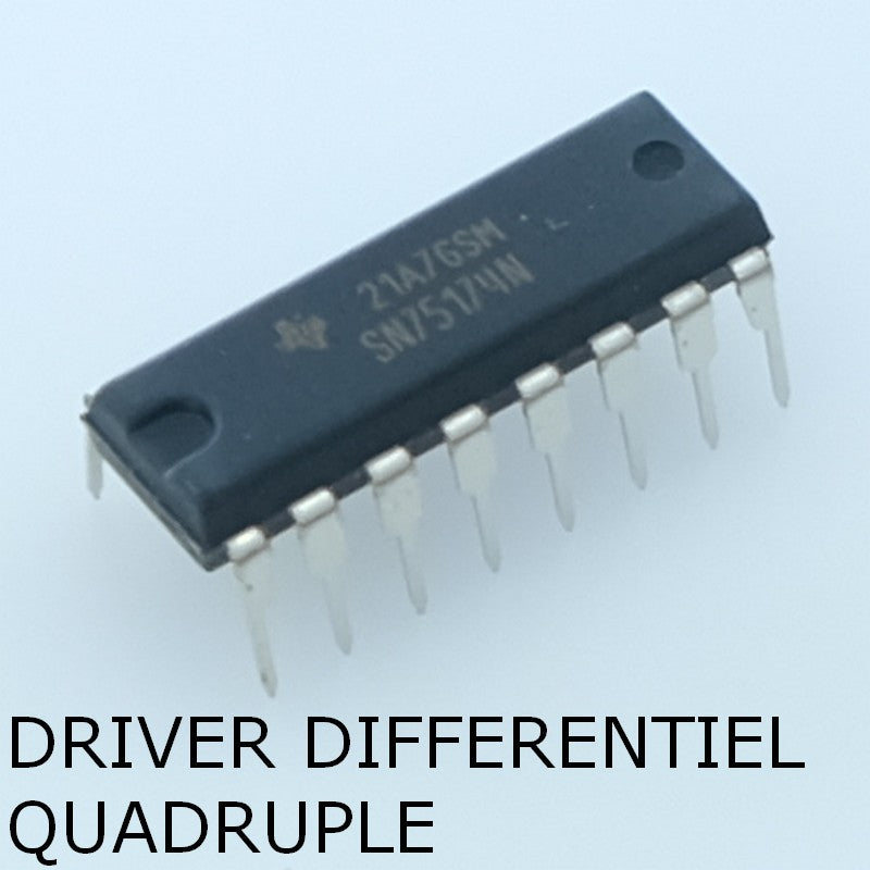 SN75174N Driver différentiel quadruple RS-422 RS-485 DIP-16 Texas Instruments