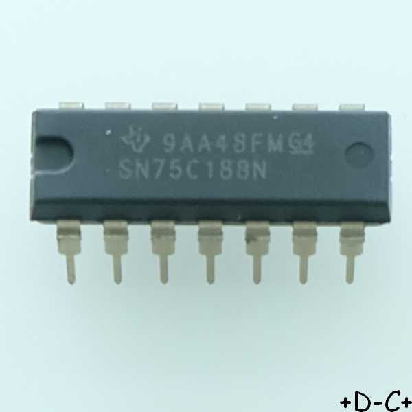 SN75C188N Quad Transmitter RS-232 DIP-14 Texas RoHS