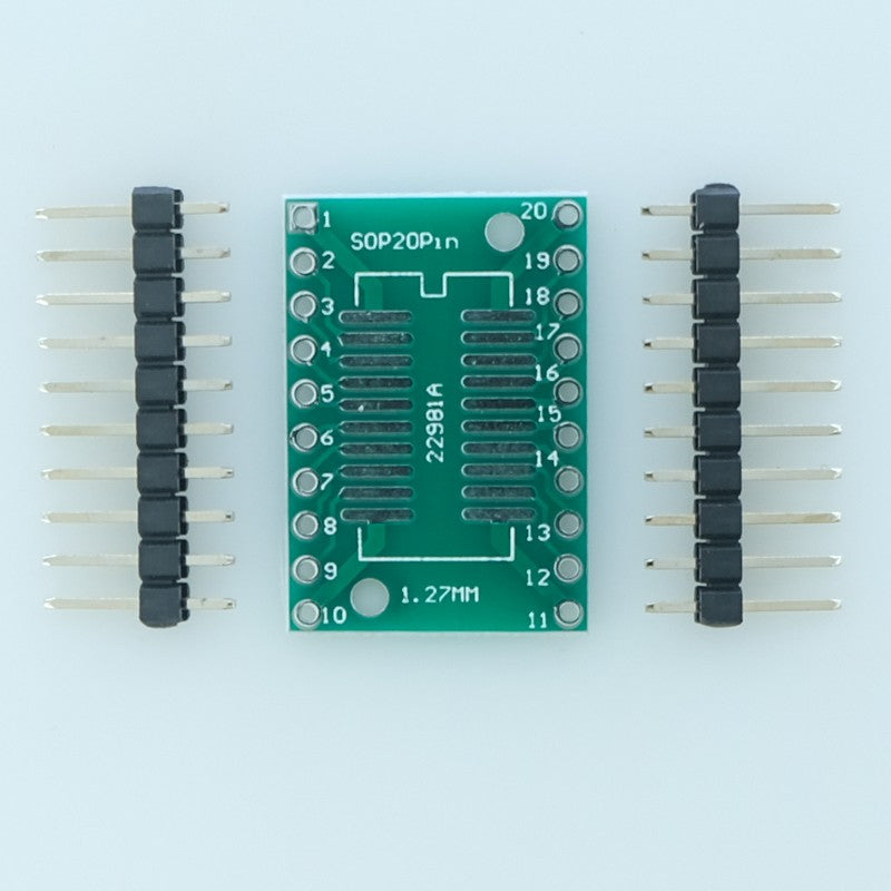 PCB SOP-20 Vers DIP-20 avec Barrette de contacts au pas de 2.54mm