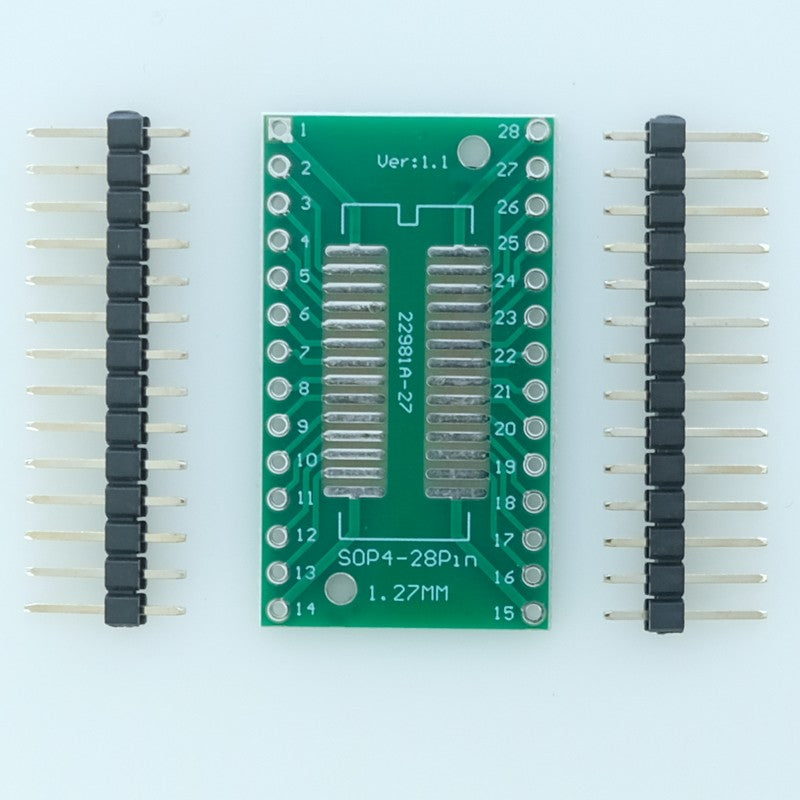 PCB SOP-28 Vers DIP-28 avec Barrette de contacts au pas de 2.54mm