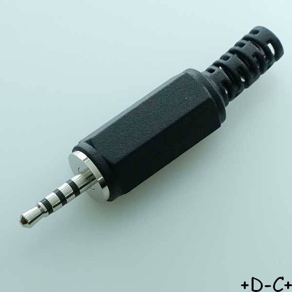 Fiche Jack 2.5mm 4 contacts mâle audio video à souder SP-2544 Same Sky - Distri-Compo
