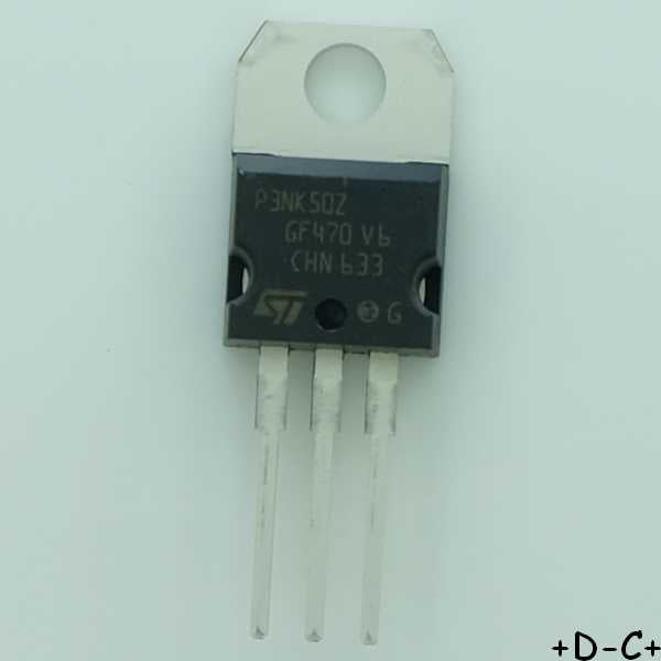 STP3NK50Z Transistor MOSFET N-CH 500V 2.3A TO-220AB STM RoHS