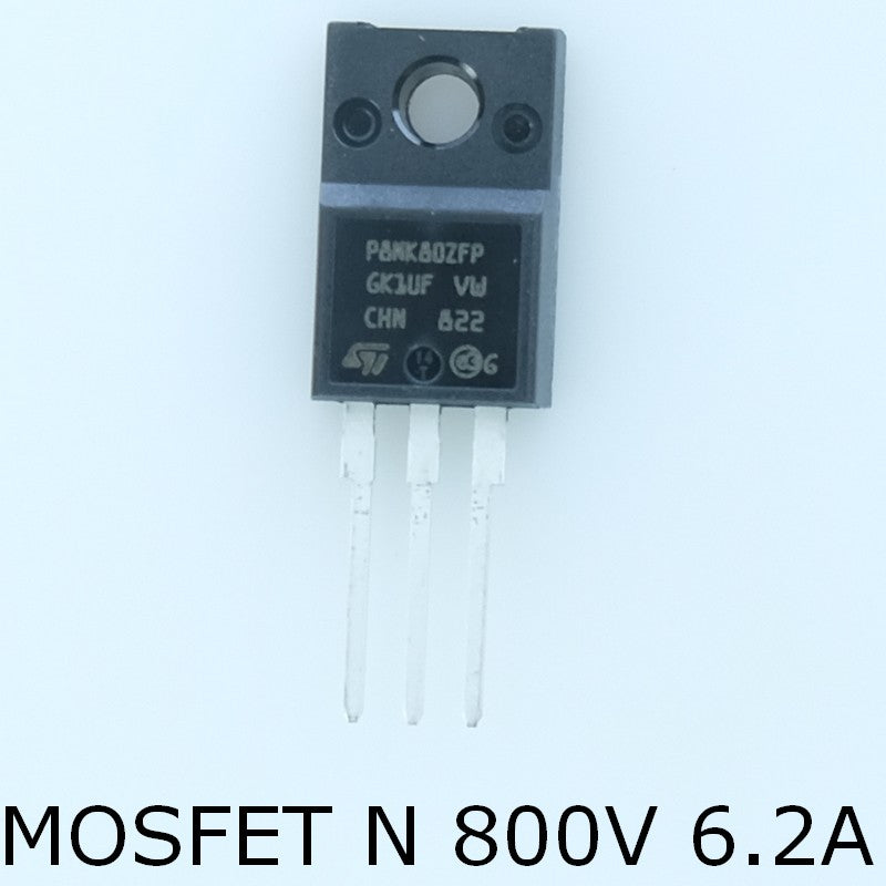 STP8NK80ZFP Transistor MOSFET N 800V 6.2A 1.3ohm TO-220FP STM - Distri-Compo