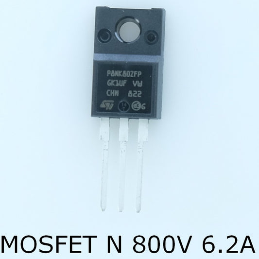 STP8NK80ZFP Transistor MOSFET N 800V 6.2A 1.3ohm TO-220FP STM - Distri-Compo