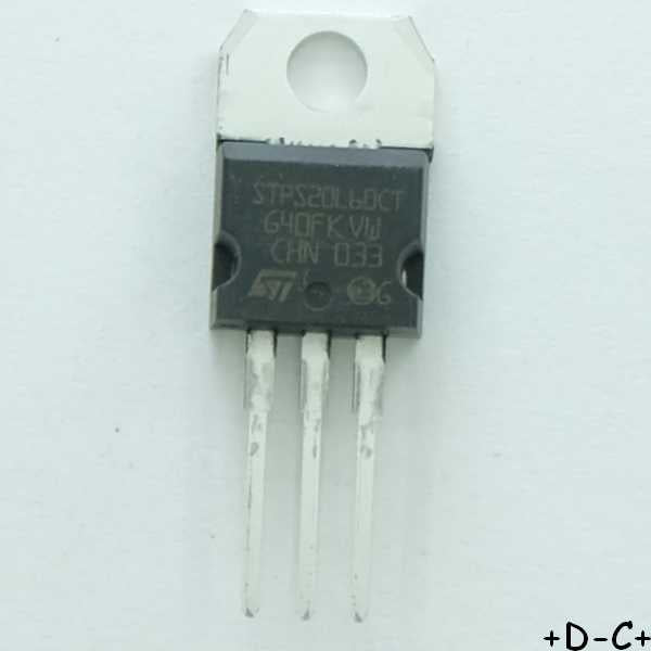 STPS20L60CT Rectifier diode Schottky 60V 20A TO-220AB STM RoHS