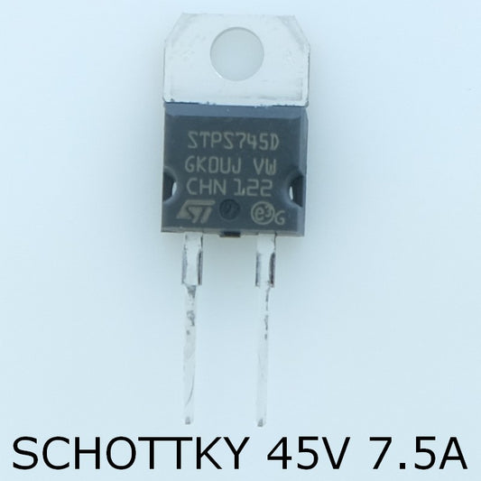 STPS745D Rectifier Diode Schottky 45V 7.5A TO-220AC STM - Distri-Compo