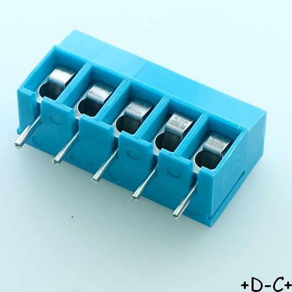 Bornier 5 positions 5mm 15A 300V TB001-500 Same Sky - Distri-Compo