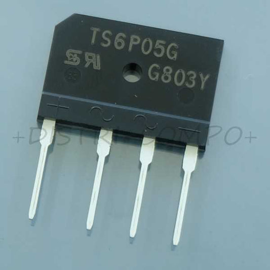 TS6P05G Diode Rectifier Bridge Single 600V 6A 4-pin Taiwan RoHS