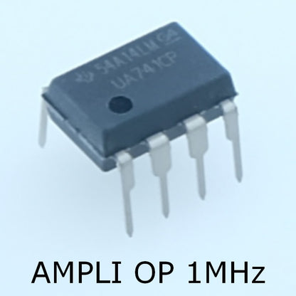 UA741CP Amplificateur operationnel simple 1Mhz DIP-8 Texas - Distri-Compo