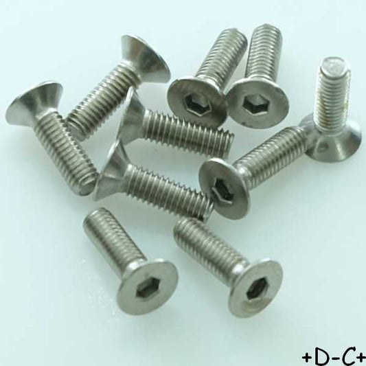 Vis tete fraisee M3x10mm 6 pans acier inoxydable Fabory (lot de 10)