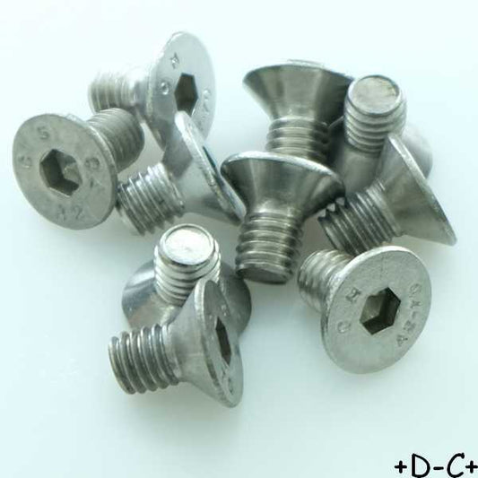 Vis tête fraisée M6x10mm hexagonal acier inoxydable ISO10642 Fabory (lot de 10)