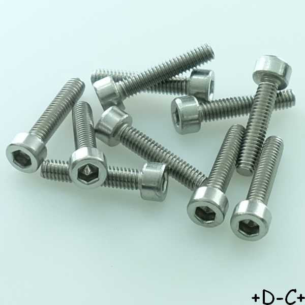 Vis tête cylindrique M2.5x12mm hexagonal acier inoxy. DIN912 Fabory (lot de 10)