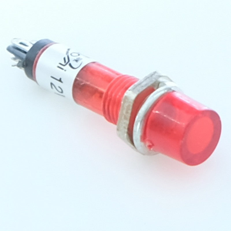 Voyant néon 12VDC rouge perçage 7mm voyant 8mm - Distri-Compo