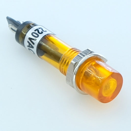 Voyant néon 220VAC orange perçage 7mm voyant 8mm
