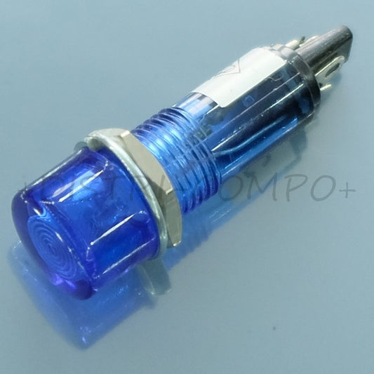 Voyant néon 220VAC bleu perçage 10mm voyant 12mm