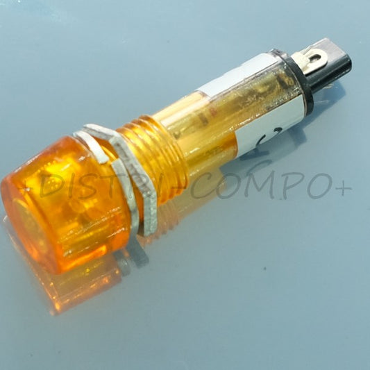 Voyant néon 220VAC orange perçage 10mm voyant 12mm