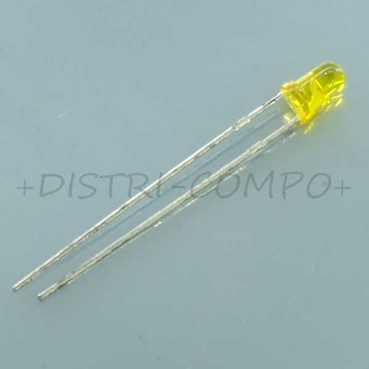Led jaune 3mm 588nm 20mcd 50° 1.95V 10mA WP132XYT RoHS