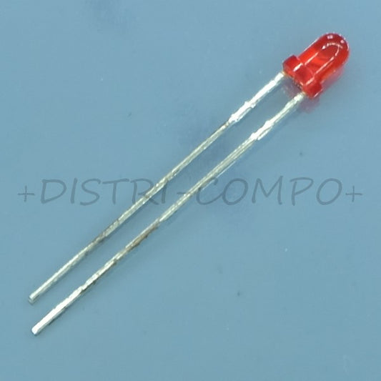 Led rouge 3mm 617nm 25mcd 60° WP3A10ID Kingbright RoHS