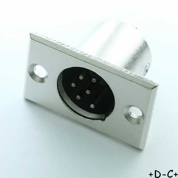 Embase XLR 6 broches mâle